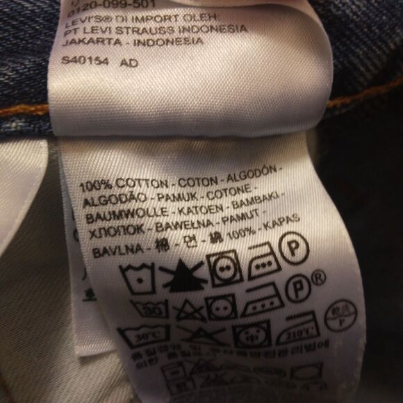 Levi's 505 jeans mens 36x29 blue denim straight leg medium wash cotton Strauss - Picture 8 of 10